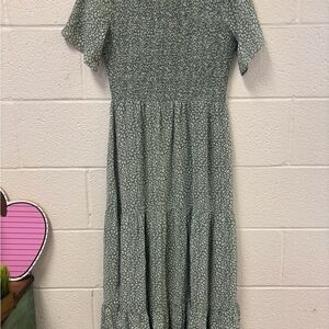 Medium  Green Floral Women's Dress